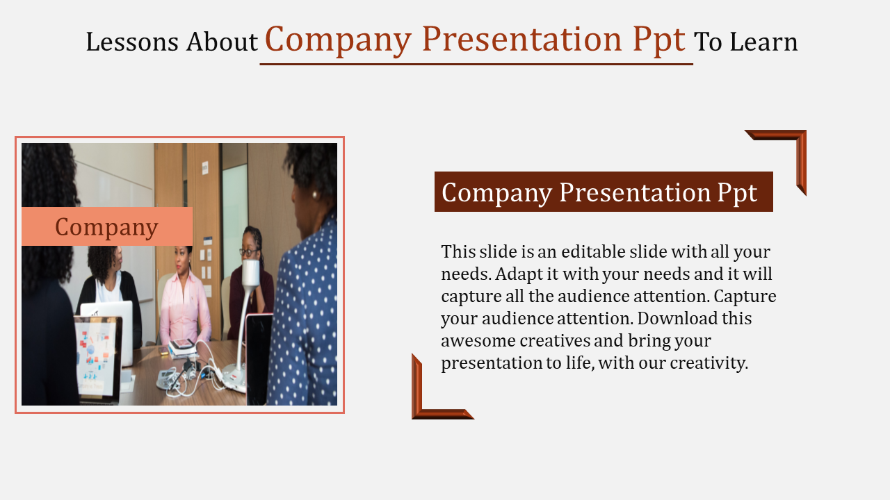 company presentation ppt-Lessons About Company Presentation Ppt To Learn